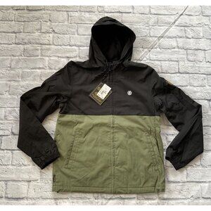 $85 Element Men’s Alder Mid Block Two Tones Jacket Hooded Black Size M